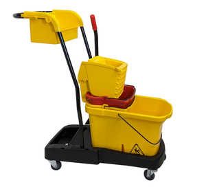 Heavy Duty Plastic Mop Bucket With Wringer/ Floor Cleaning Trolley On Wheels 